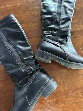 Top Moda Alana Riding Boots Size 9 Black Zipper Tall Boots